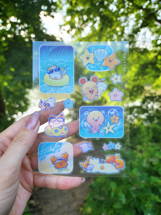 Beach Day Sticker Sheet - Clear