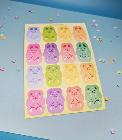 Gummie Bears and Bunnies Sticker Sheet