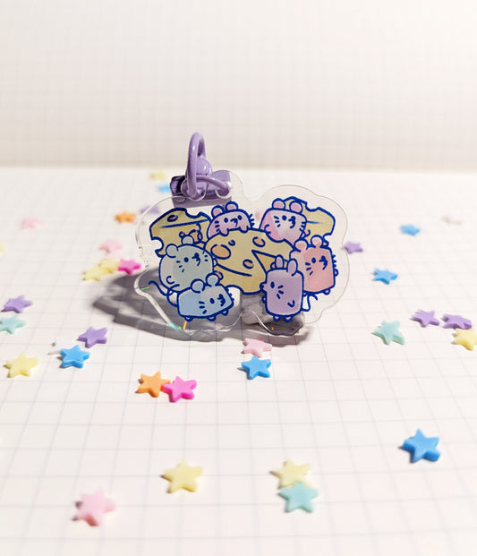 Cheese Party 1.5 in Holographic Keychain