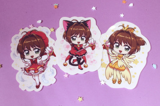 3" Magical Girl Clear Vinyl Stickers